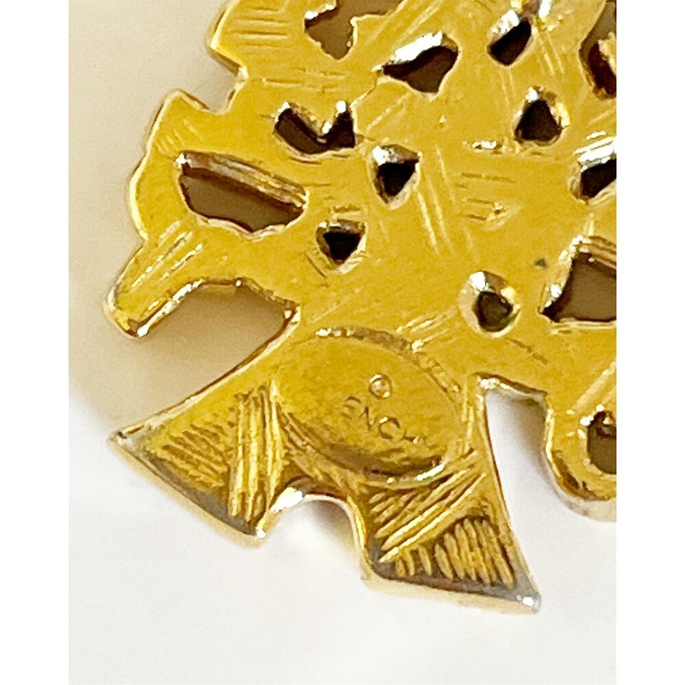 GIVENCHY Eiffel Tower Gold Necklace Vintage Accessory Pendant Logo Rhinestone - Picture 6 of 15